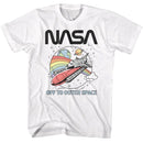 Nasa-Nasa To Space-White Adult S/S T-Shirt - White