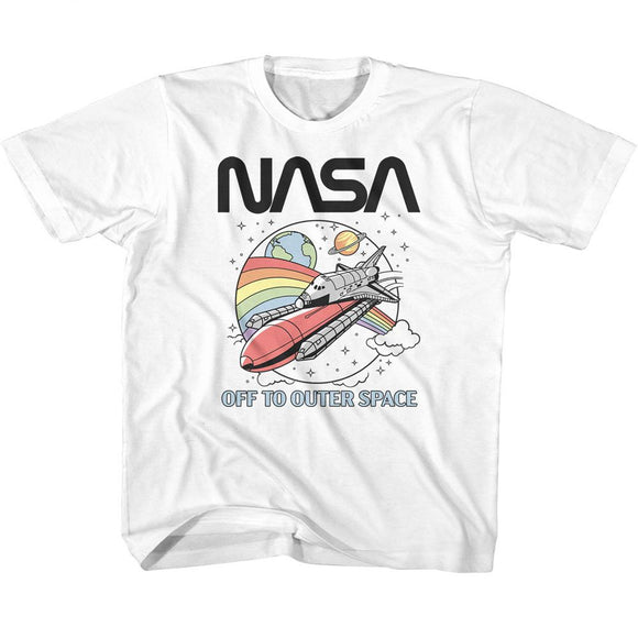Nasa-Nasa To Space-White Youth S/S T-Shirt-Xs (5-6) - White