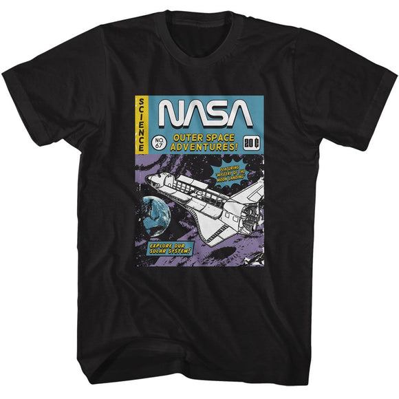Nasa-Nasa Comic Cover-Black Adult S/S T-Shirt - Black