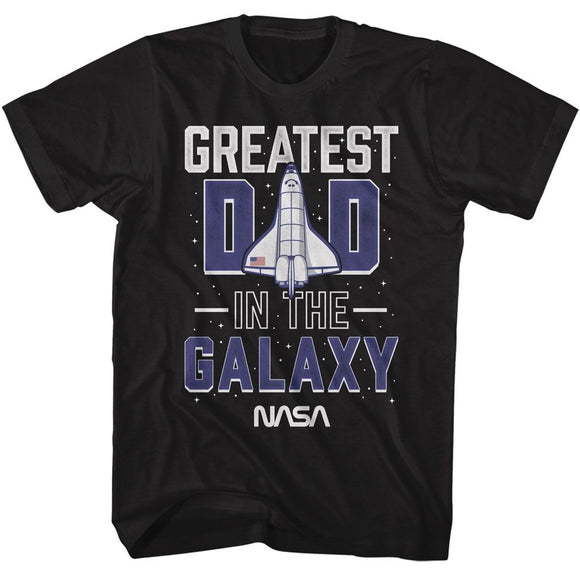 Nasa-Nasa Greatest Dad-Black Adult S/S T-Shirt - Black