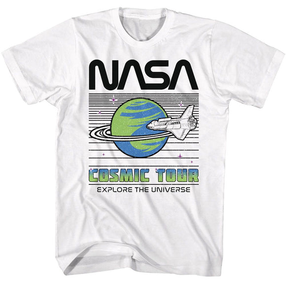 Nasa-Nasa Cosmic Tour-White Adult S/S T-Shirt - White