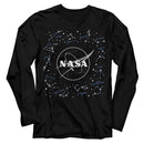 Nasa-Nasa Constellations-Black Adult L/S T-Shirt - Black