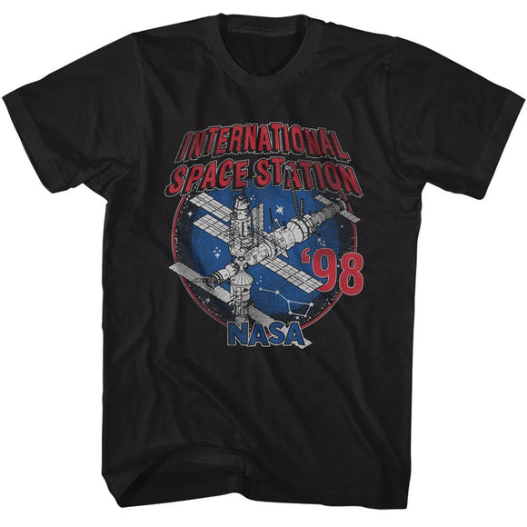 Nasa-Nasa Iss 98-Black Adult S/S T-Shirt - Black