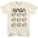 Nasa-Nasa Pastel Rockets-Natural Adult S/S T-Shirt - Natural