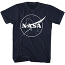 Nasa-Nasa Meatball Logo One Color-Navy Adult S/S T-Shirt - Navy