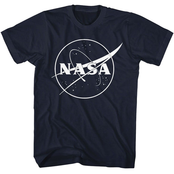 Nasa-Nasa Meatball Logo One Color-Navy Adult S/S T-Shirt - Navy
