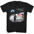 Nasa-Nasa One Small Step For Man-Black Adult S/S T-Shirt - Black