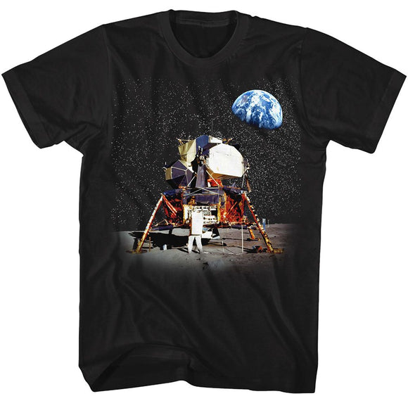 Nasa-Nasa Lunar Module-Black Adult S/S T-Shirt - Black