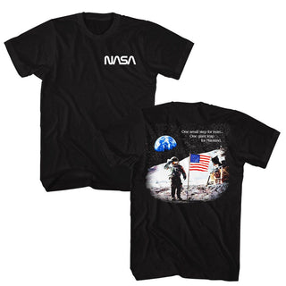 Nasa Nasa Moon Landing Flag Adult T-Shirts