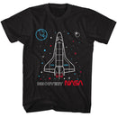 Nasa-Nasa Discovery Outlined-Black Adult S/S T-Shirt - Black