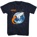 Nasa-Nasa Around The World-Navy Adult S/S T-Shirt - Navy