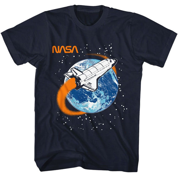 Nasa-Nasa Around The World-Navy Adult S/S T-Shirt - Navy