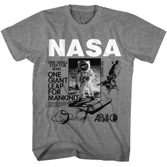 Nasa-Nasa Founded 1958-Graphite Heather Adult S/S T-Shirt - Graphite Heather