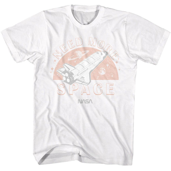 Nasa-Nasa Need More Space-White Adult S/S T-Shirt - White