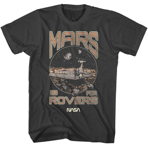 Nasa-Nasa Mars Is For Rovers-Smoke Adult S/S T-Shirt - Smoke