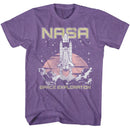 Nasa-Nasa Lift Off Space Exploration-Purple Heather Adult S/S T-Shirt - Purple Heather