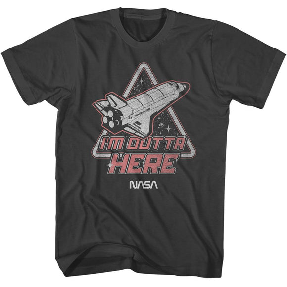 Nasa-Nasa Im Outta Here-Smoke Adult S/S T-Shirt - Smoke