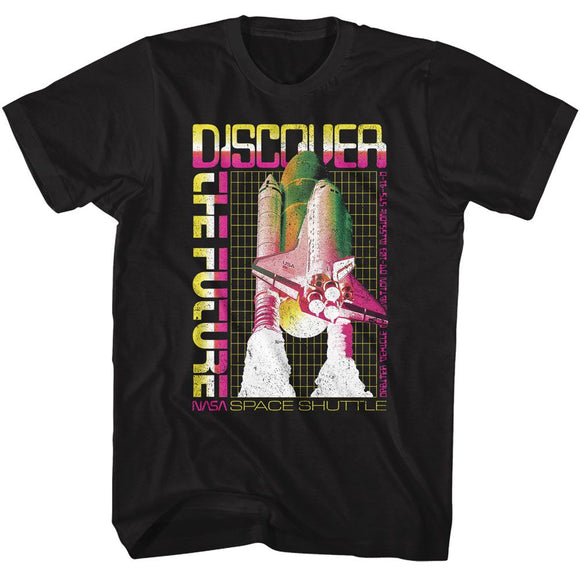 Nasa-Nasa Discovery Multicolor-Black Adult S/S T-Shirt - Black
