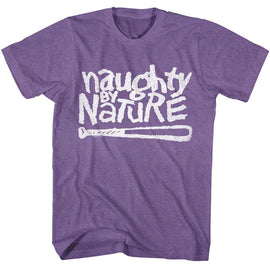 Naughty By Nature-Naughty By Nature Logo-Purple Heather Adult S/S T-Shirt - Purple Heather