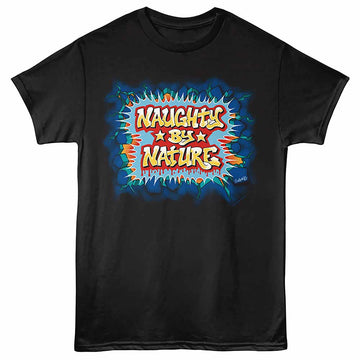 Naughty By Nature Graffiti Black Adult T-Shirt