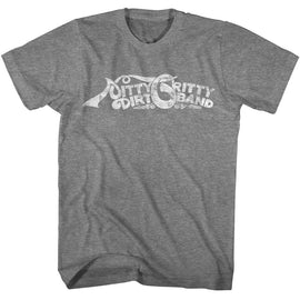 NITTY GRITTY DIRT BAND NGDB CURVY LOGO S T-Shirt in Graphite Heather