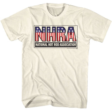 NHRA FLAG LOGO S T-Shirt in Natural