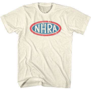 NHRA OVAL LOGO S T-Shirt in Natural