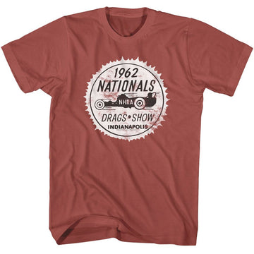 NHRA 62 NATIONALS S T-Shirt in Terracotta