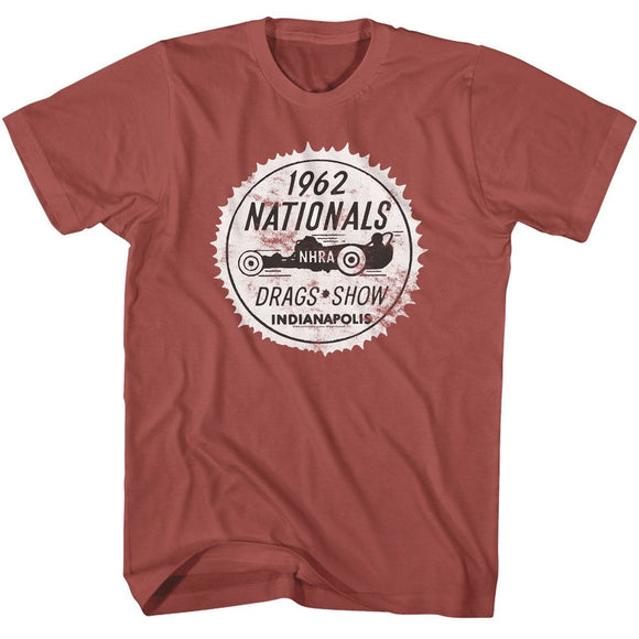 NHRA 62 NATIONALS S T-Shirt in Terracotta