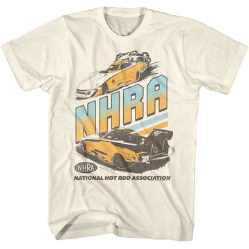 NHRA TWO FUNNY CARS S T-Shirt in Natural
