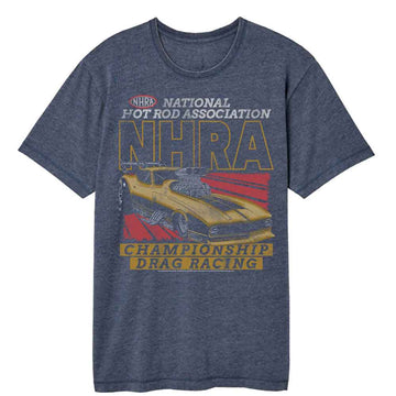 NHRA CHAMPIONSHIP DRAG RACING VINTAGE WASH S T-Shirt in NAVY