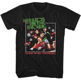 NEW KIDS ON THE BLOCK NKOTB MERRY MERRY CHRISTMAS S T-Shirt in Black