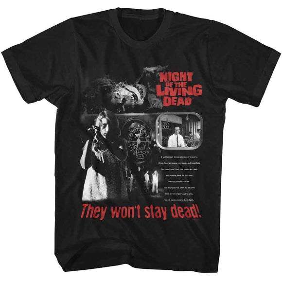 NIGHT OF THE LIVING DEAD NOTLD WONT STAY DEAD S T-Shirt in Black