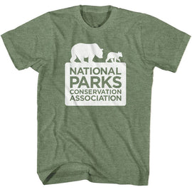 NATIONAL PARKS NPCA LOGO S T-Shirt in Military Green Heather