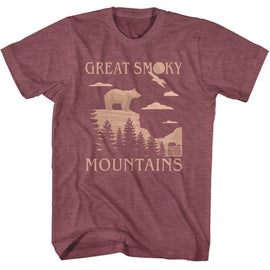 NATIONAL PARKS NPCA GREAT SMOKY MOUNTAINS S T-Shirt in Vintage Maroon Heather