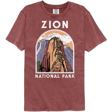 NATIONAL PARKS NPCA ZION ANGELS LANDING COMFORT COLOR S T-Shirt in Brick