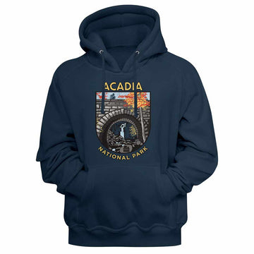 National Parks Acadia Navy Adult Hooded Sweatshirt