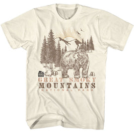 NATIONAL PARKS NPCA BEAR AND MOUNTAINS S T-Shirt in Natural