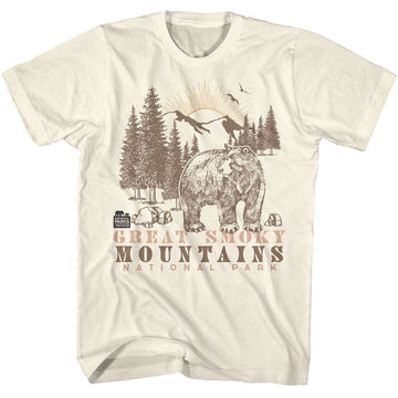 NATIONAL PARKS NPCA BEAR AND MOUNTAINS S T-Shirt in Natural