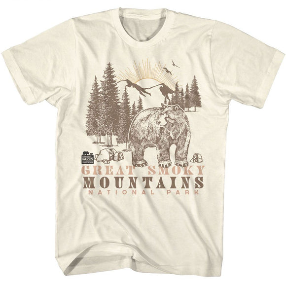 NATIONAL PARKS NPCA BEAR AND MOUNTAINS S T-Shirt in Natural