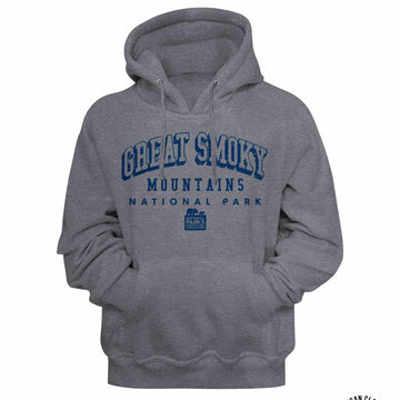 National Parks Smoky Mountain Collegiate Gunmetal Heather Adult Hooded Sweatshirt