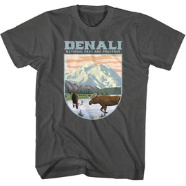 NATIONAL PARKS NPCA DENALI LANDSCAPE SHAPE S T-Shirt in Smoke