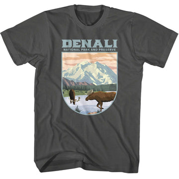 NATIONAL PARKS NPCA DENALI LANDSCAPE SHAPE S T-Shirt in Smoke