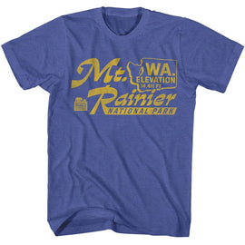 NATIONAL PARKS NPCA MT RANIER ELEVATION S T-Shirt in Royal Heather