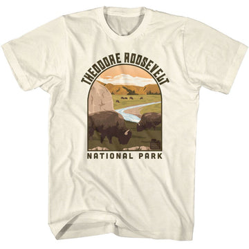 NATIONAL PARKS NPCA THEODORE ROOSEVELT LANDSCAPE SHAPE S T-Shirt in Natural