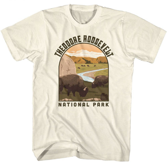 NATIONAL PARKS NPCA THEODORE ROOSEVELT LANDSCAPE SHAPE S T-Shirt in Natural