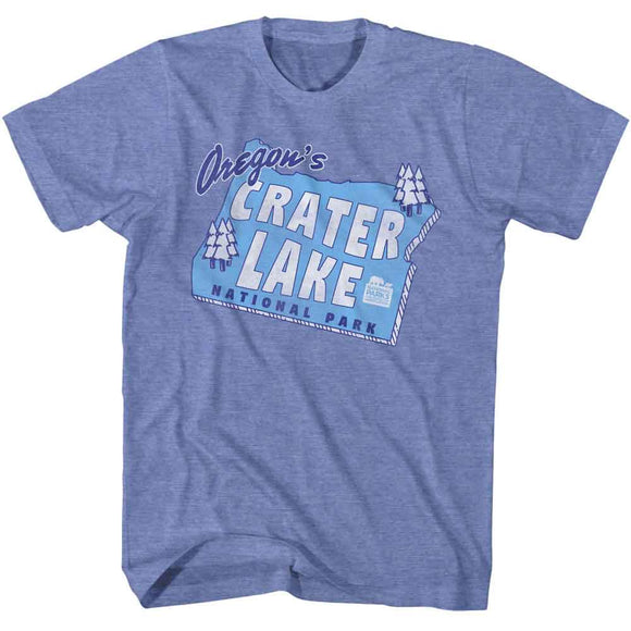 NATIONAL PARKS NPCA OREGONS CRATER LAKE NP S T-Shirt in Light BLUE Heather