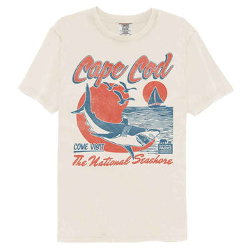 NATIONAL PARKS NPCA NATIONAL SEASHORE SHARK COMFORT COLOR S T-Shirt in Ivory