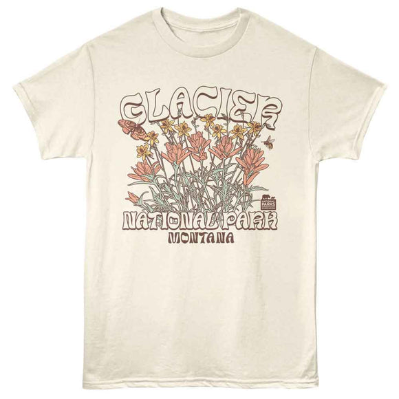 NATIONAL PARKS NPCA GLACIER FLOWERS 2 S T-Shirt in Natural