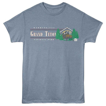 NATIONAL PARKS NPCA GRAND TETON BUFFALO S T-Shirt in Indigo Heather